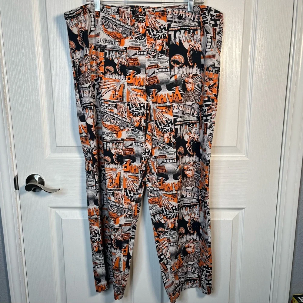 Horror Movie Drawstring Pajama Pants Mens Sz S 28 - 30 Vampires Zombies
